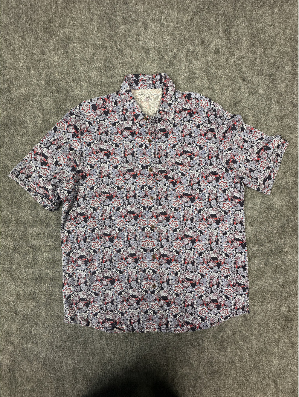age of wisdom Men's XLT Paisley Print Short Sleeve Shirt